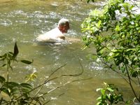 Robby gets wet
